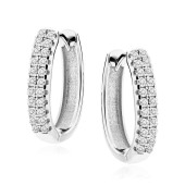 Cercei rotunzi argint Ø16 mm x 4 mm cu pietre DiAmanti Z2190DER_W-DIA